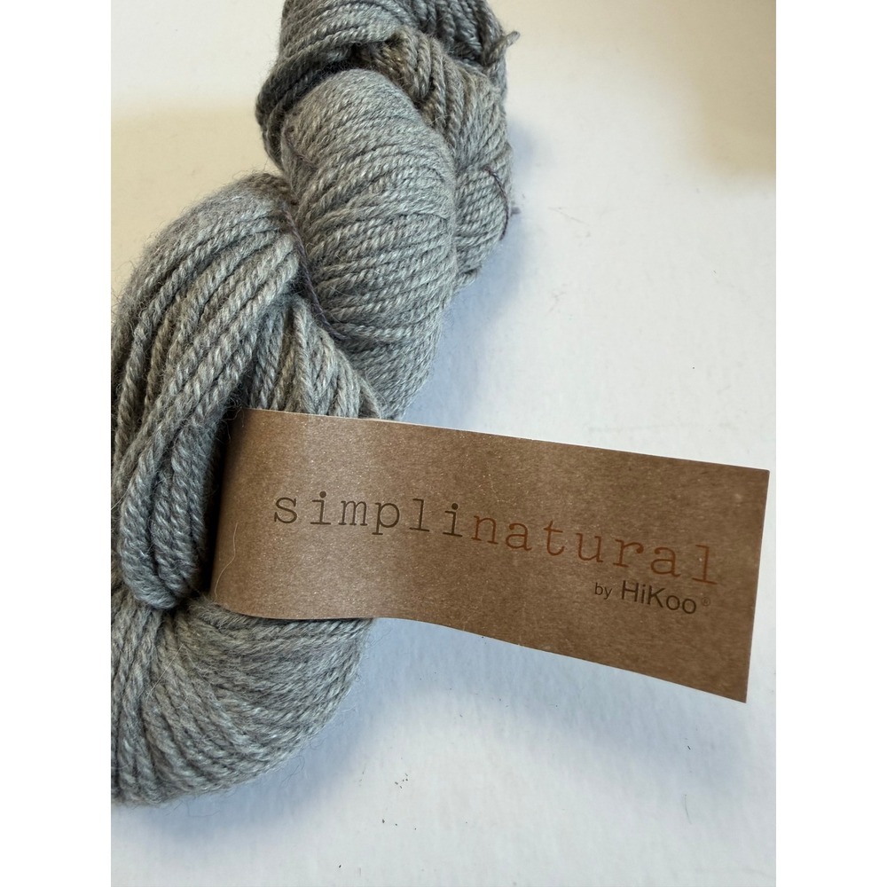 New HiKoo Simplinatural Yarn Grey Flannel Alpaca Merino Silk Blend Luxury Soft